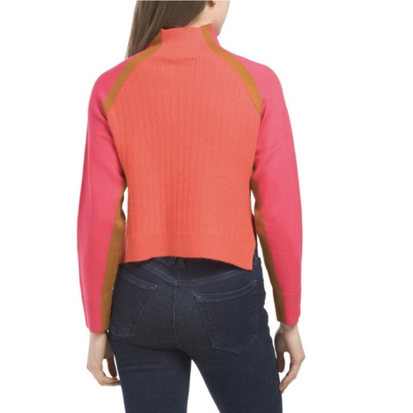 NWT French Connection Milla Vhari Color Block Mock Neck Sweater Sz XL - Picture 3 of 11